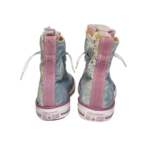 Converse All Star Chuck Taylor 651703F Hi Party Blue Paint Splatter Lace Youth 3 - Picture 4 of 9